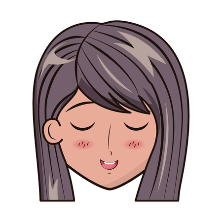 girl anime manga expression facial vector illustrationのイラスト素材