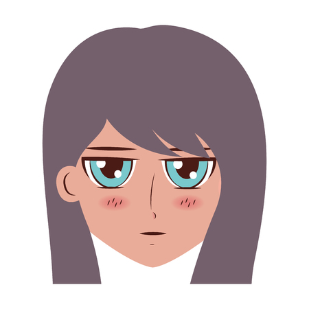 girl anime manga expression facial vector illustrationのイラスト素材