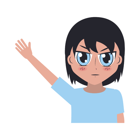 boy anime manga expression facial vector illustrationのイラスト素材