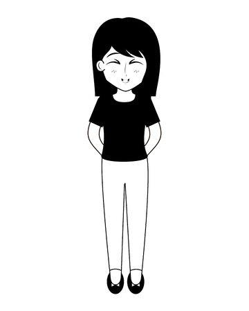 cute anime girl manga comic vector illustrationのイラスト素材
