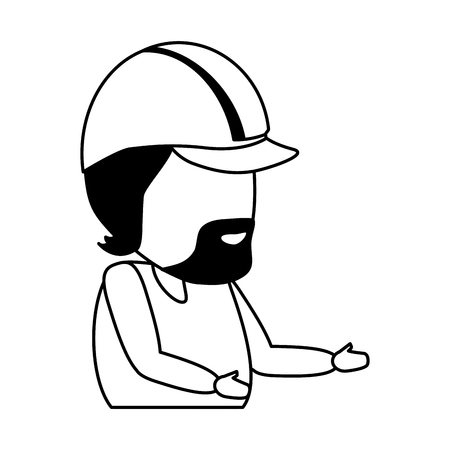 construction worker with helmet professional vector illustration vector illustrationのイラスト素材