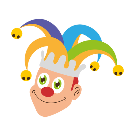 jester face with hat april fools day vector illustrationのイラスト素材