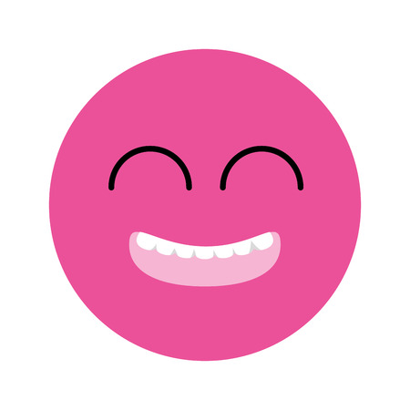 smiley emoji funny expression comic vector illustrationのイラスト素材