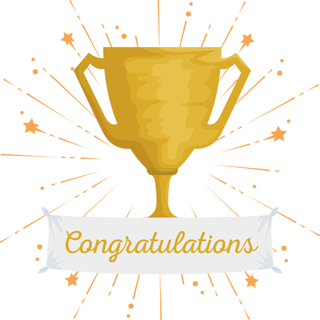 prize cup to congratulation happy celebration vector illustrationのイラスト素材