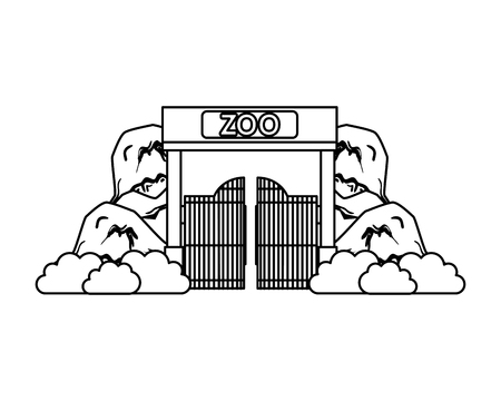 entrance facade of zoo vector illustration design