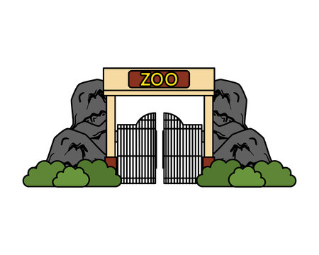 entrance facade of zoo vector illustration designのイラスト素材