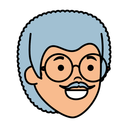 old man head character vector illustration designのイラスト素材