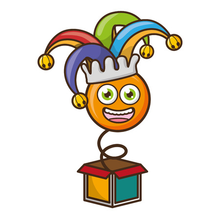 smiley emoji in the box april fools day vector illustrationのイラスト素材
