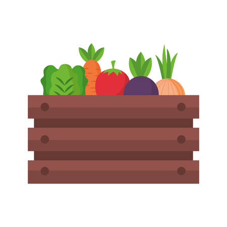 basket with vegetable farm fresh vector illustrationのイラスト素材