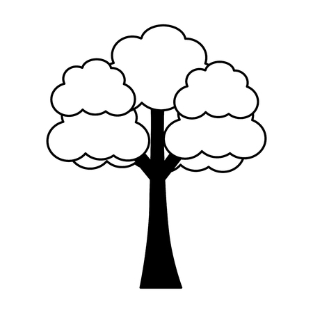 tree forest nature on white background vector illustrationのイラスト素材