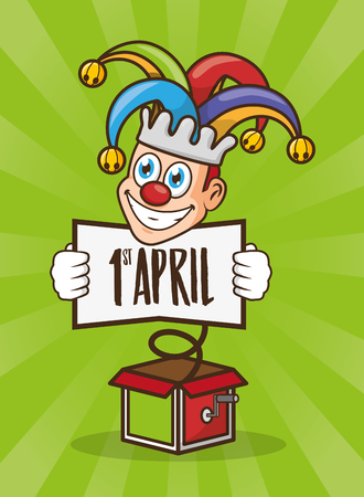 jack in the box with card april fools day vector illustrationのイラスト素材