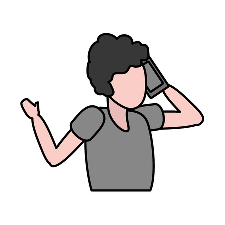 man using cellphone tech device vector illustrationのイラスト素材