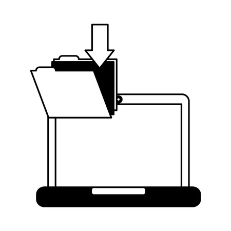 laptop folder file download dataのイラスト素材