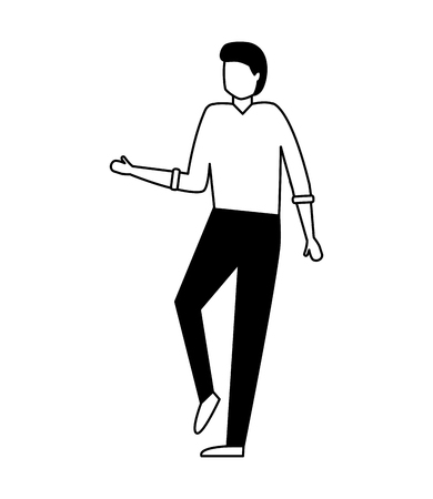 man character standing on white background vector illustrationのイラスト素材
