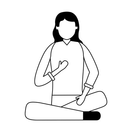 woman sitting on beanbag chair vector illustrationのイラスト素材