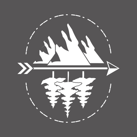 forest nature wanderlust landscape sketch design vector illustrationのイラスト素材