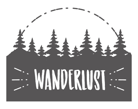 forest nature wanderlust landscape sketch design vector illustrationのイラスト素材