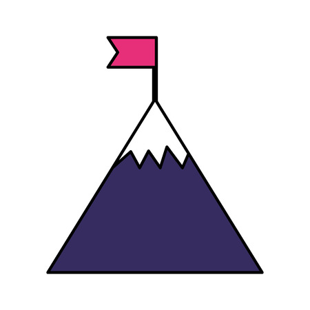 business mountain flag startup success vector illustrationのイラスト素材