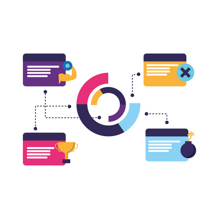 infographic design template steps process vector illustrationのイラスト素材