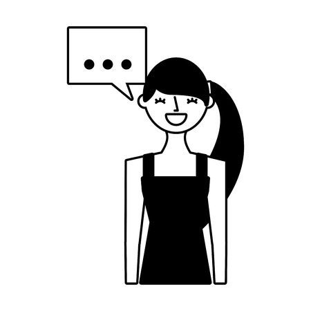 woman speech bubble on white background vector illustrationのイラスト素材