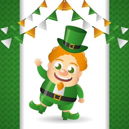 leprechaun happy st patricks day vector illustrationのイラスト素材