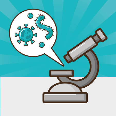 microscope bacteria laboratory tool science vector illustrationのイラスト素材