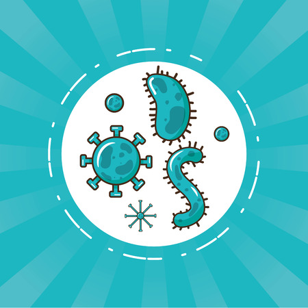 bacteria virus cells laboratory science vector illustrationのイラスト素材