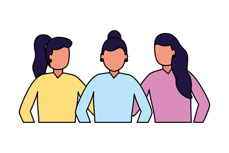 team women group characters together vector illustrationのイラスト素材