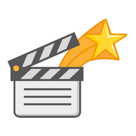 film movie clapperboard star on white background vector illustrationのイラスト素材