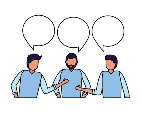 team men talking speech bubble vector illustrationのイラスト素材