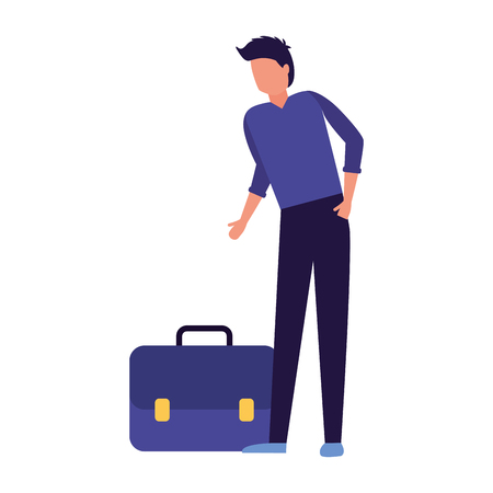 businessman with briefcase on white background vector illustrationのイラスト素材