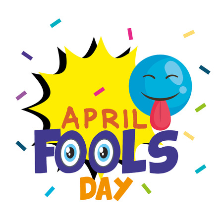 april fools day card with happy face vector illustration designのイラスト素材