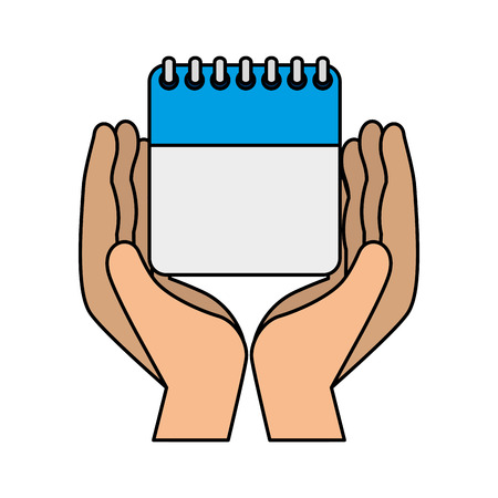 hands with calendar reminder vector illustration designのイラスト素材