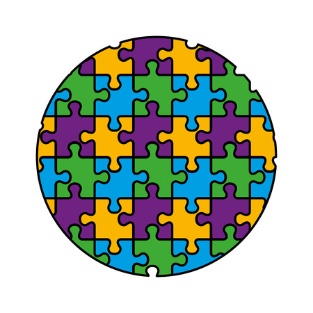 sphere planet with puzzle attached vector illustration designのイラスト素材