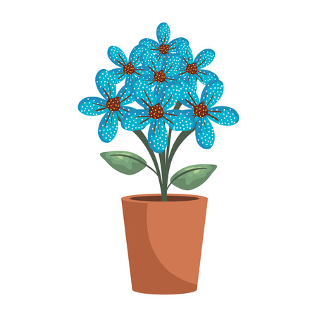 floral decoration in clay pot vector illustartion designのイラスト素材