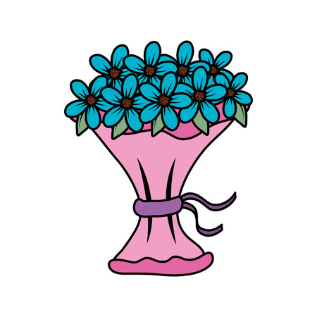 beutiful flowers bouquet icon vector illustartion designのイラスト素材
