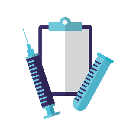 health clipboard syringe and pippete vector illustrationのイラスト素材
