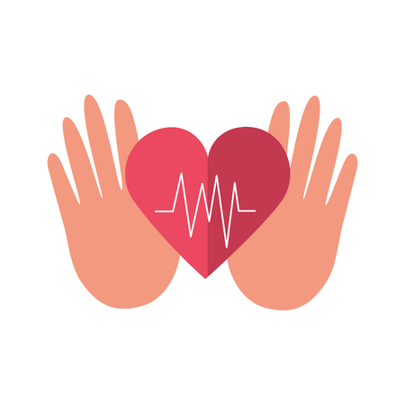 hands heartbeat world health day vector illustrationのイラスト素材