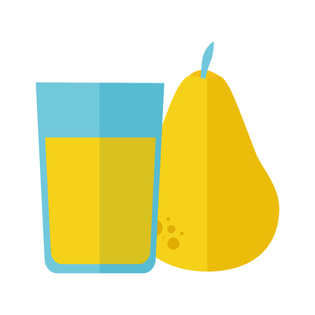 fresh juice and pear fruit vector illustrationのイラスト素材