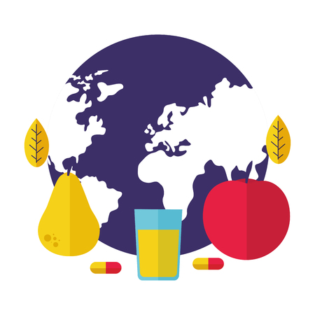 planet food medicine world health day vector illustrationのイラスト素材