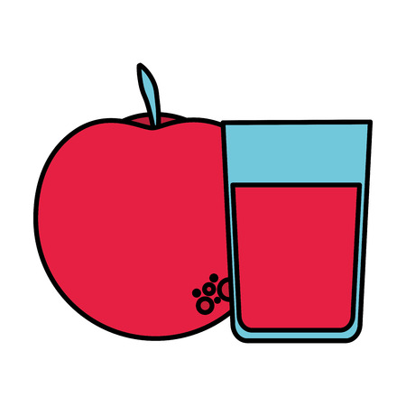 fresh juice and apple fruit vector illustrationのイラスト素材