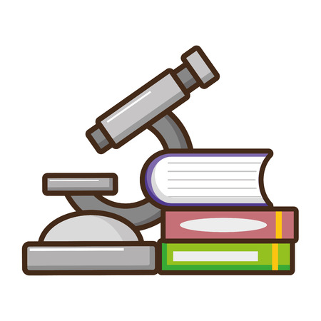 microscope books chemistry laboratory science vector illustrationのイラスト素材