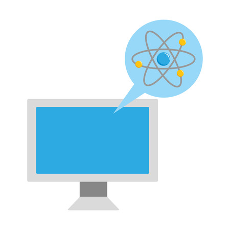 computer atom molecule laboratory science vector illustrationのイラスト素材