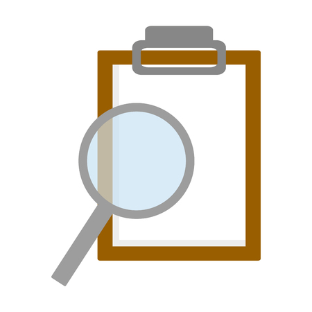 science magnifying glass report clipboard vector illustrationのイラスト素材