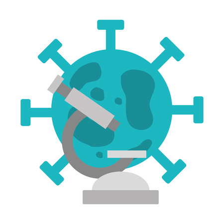 microscope bacteria cell laboratory science  vector illustrationのイラスト素材
