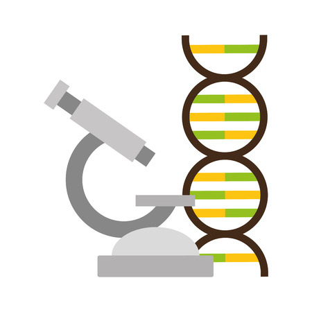 microscope dna molecule laboratory science  vector illustrationのイラスト素材