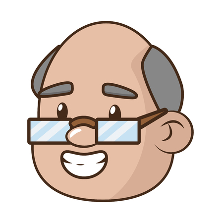 old man face on white background vector illustrationのイラスト素材