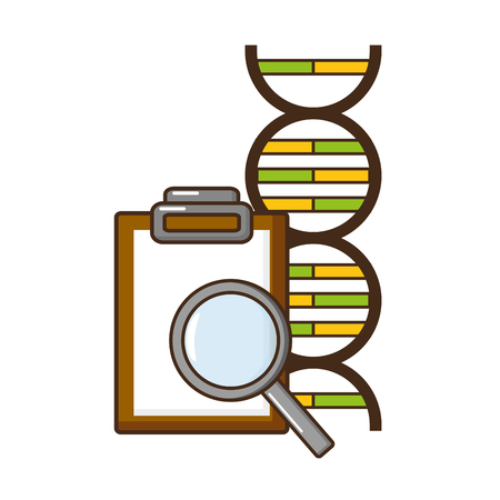 molecule magnifier report analysis laboratory science vector illustrationのイラスト素材