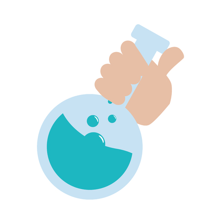 hand holding test tube science vector illustrationのイラスト素材