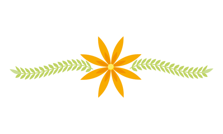 flower leaves decoration on white background vector illustrationのイラスト素材